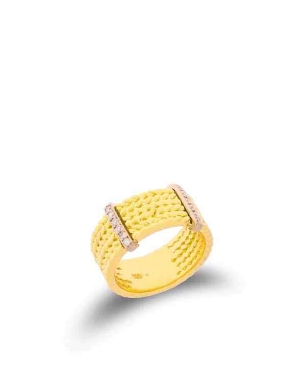 Damenring – Bicolor mit Diamanten
