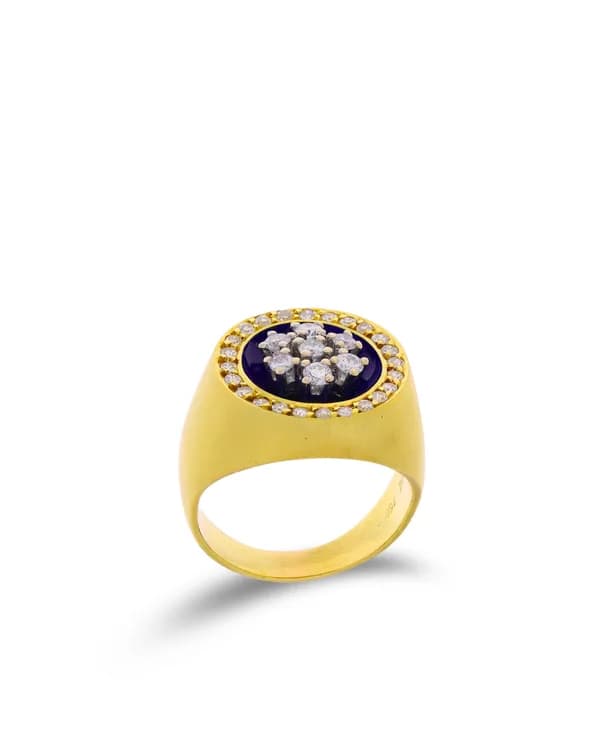 Unisex Ring – Gelbgold mit Diamanten