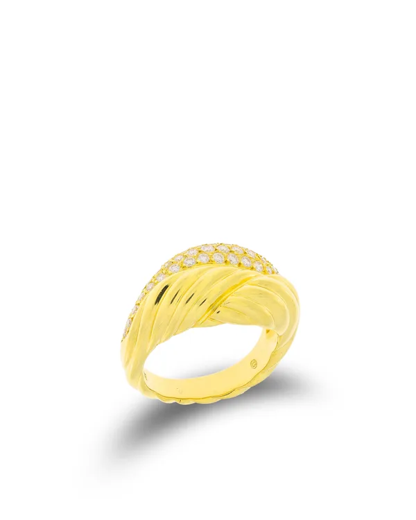 Damenring – Gelbgold mit Diamanten