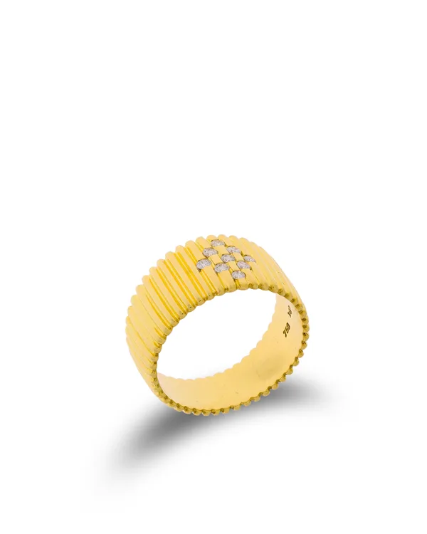 Damenring – Gelbgold mit Diamanten