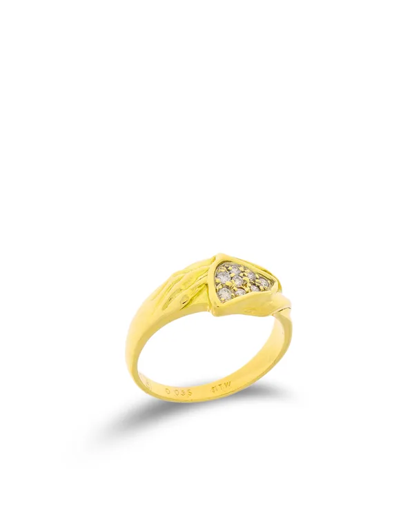 Damenring – Gelbgold mit Brillanten