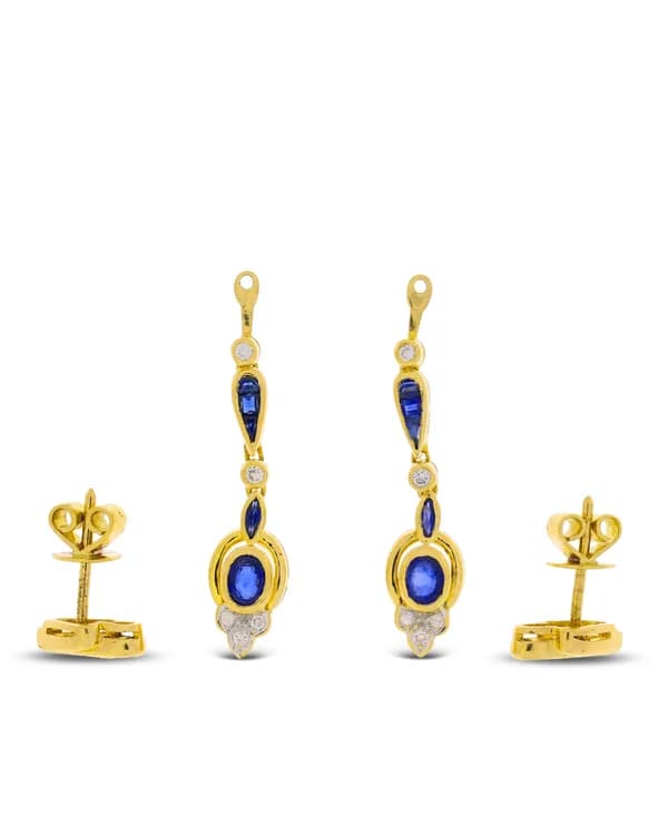 Ohrstecker – Gelbgold mit Saphiren und Brillanten