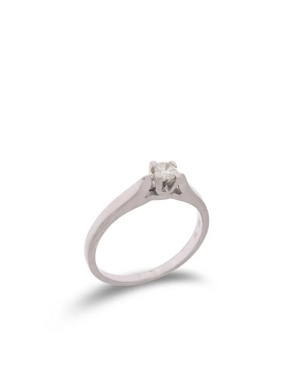 Damenring – Solitaire Weissgold mit Diamant 0.27ct