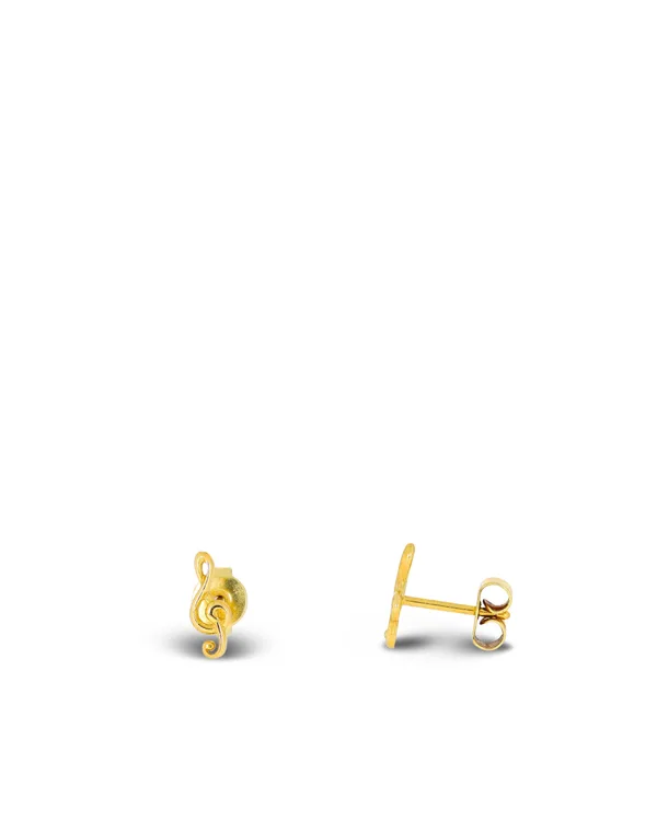 Ohrstecker – „Notenschlüssel“ Gelbgold