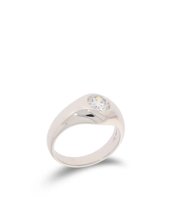 Unisex Ring – Solitaire Weissgold mit Diamant 1.3ct