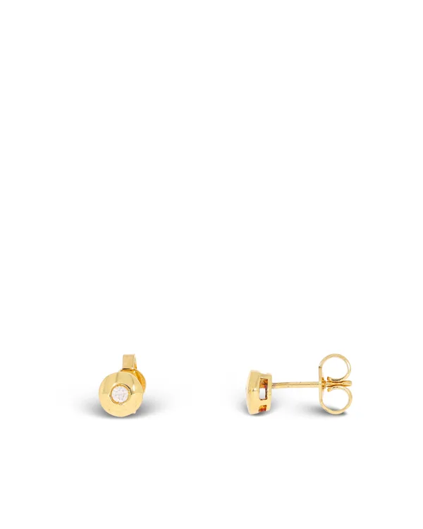 Stud earrings – KURZ Solitaire yellow gold 0.08ct
