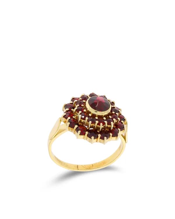 Damenring - Gelbgold mit Granat