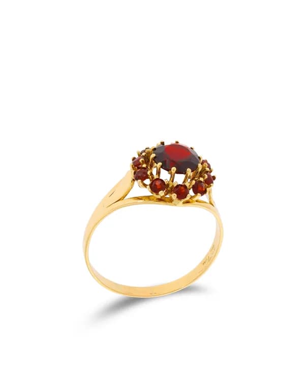 Damenring - Gelbgold mit Granat