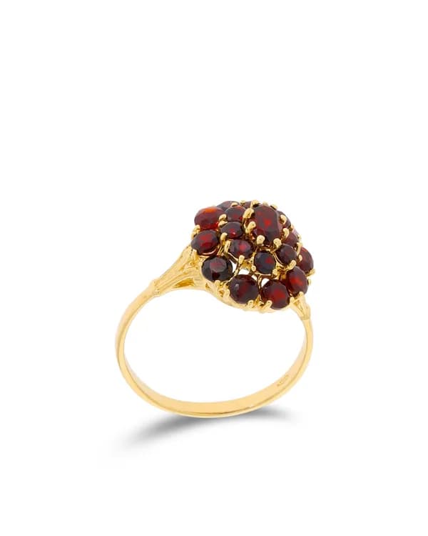 Damenring - Gelbgold mit Granat