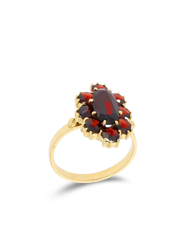 Damenring – Gelbgold mit Granat