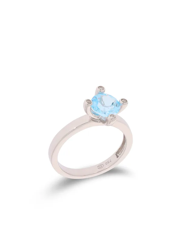 Damenring – CHRIST Weissgold mit Aquamarin und Diamanten