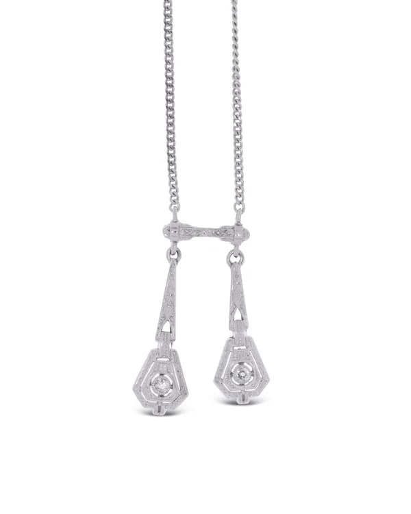 Halskette – Weissgold mit Diamanten