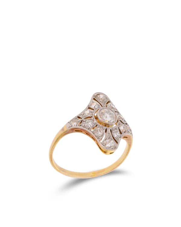 Damenring - Bicolor mit Diamanten