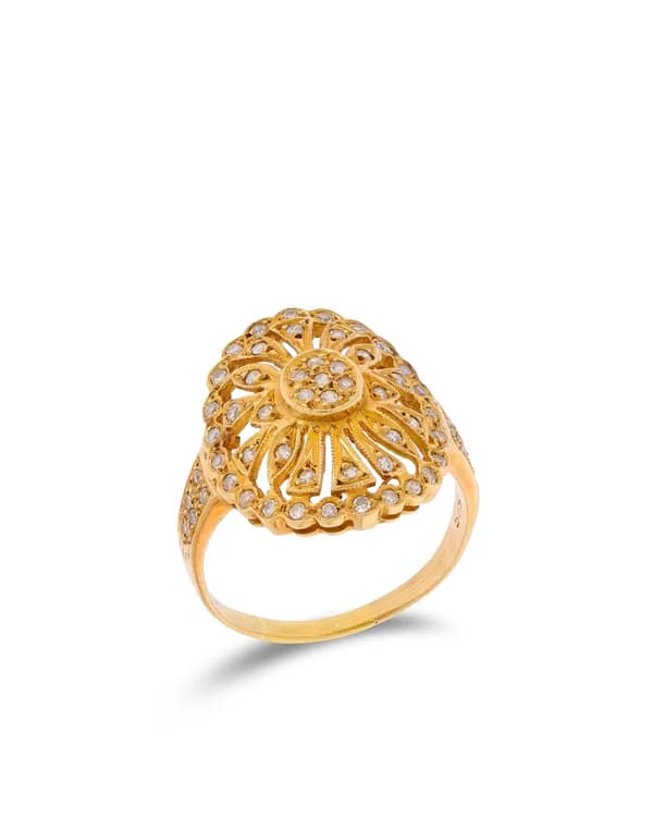Damenring - Gelbgold mit Diamanten