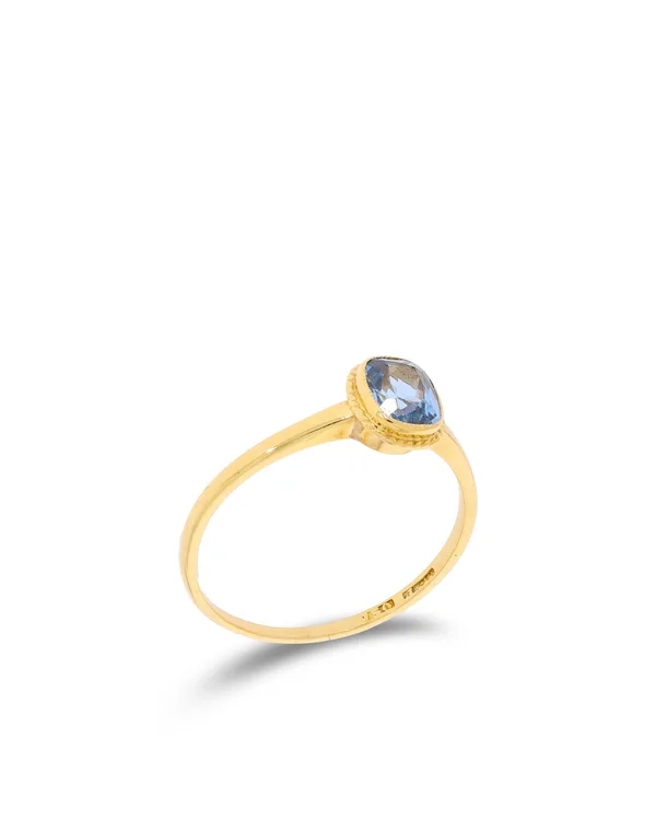 Damenring - Gelbgold mit Aquamarin