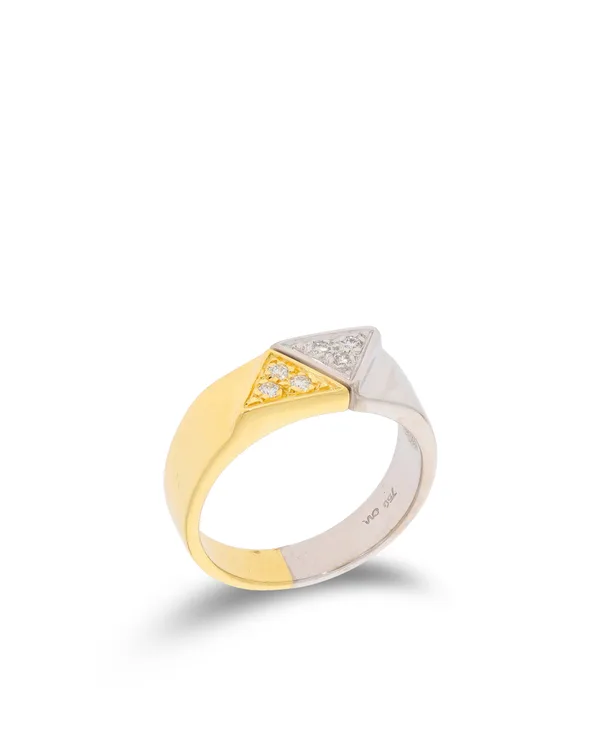 Unisex Ring - Bicolor mit Brillanten