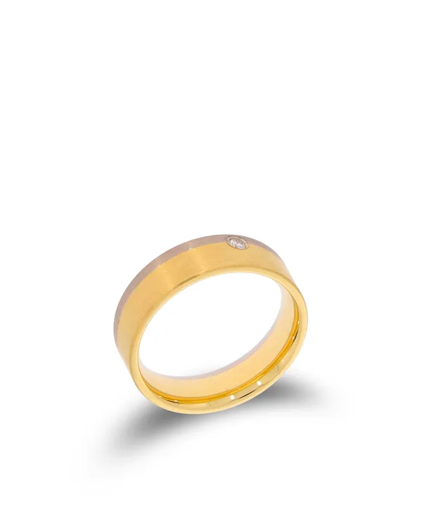 Damenring/ Ehering - Bicolor mit Brillant