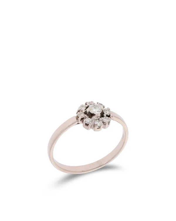 Damenring - Weissgold mit Diamanten