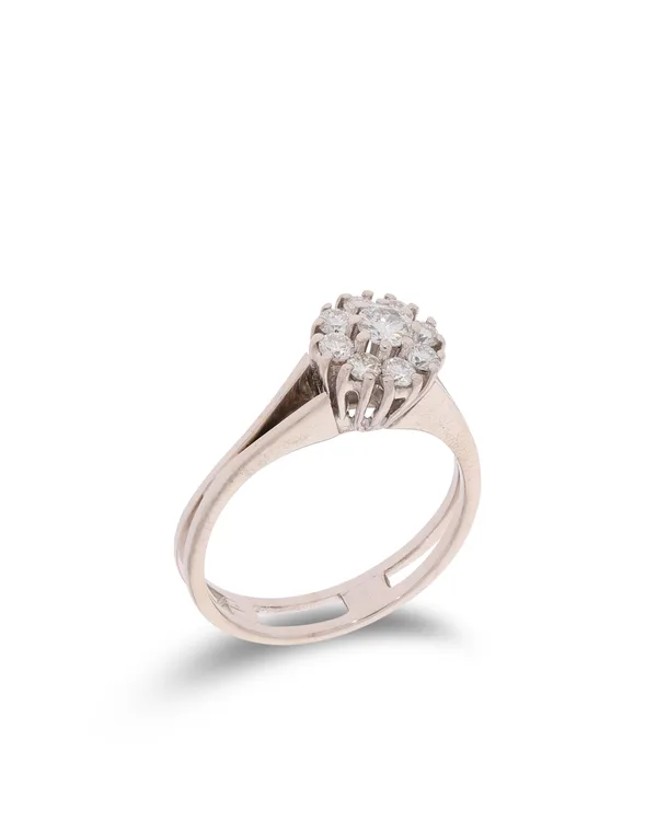 Damenring – Weissgold mit Diamanten