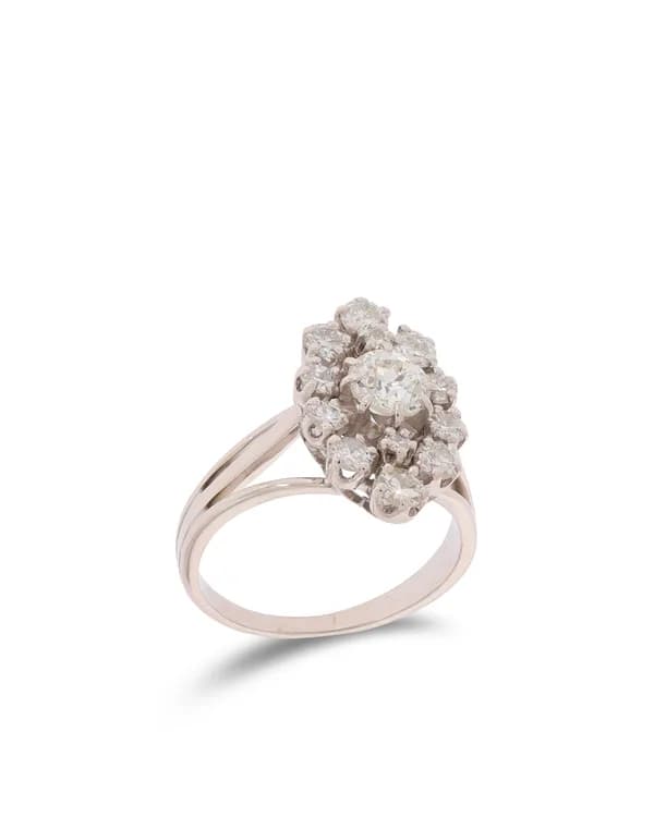 Damenring – Weissgold mit Diamanten