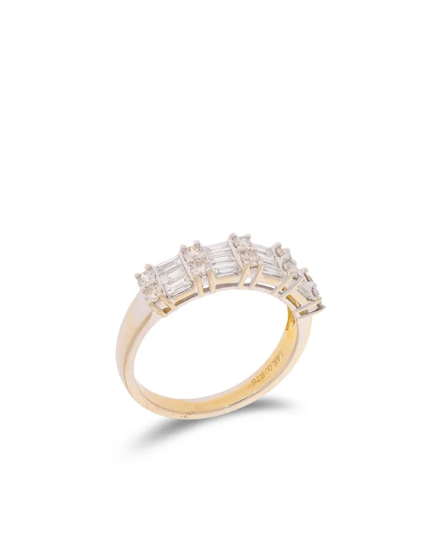 Bague pour dame - or blanc avec diamants 0.876ct