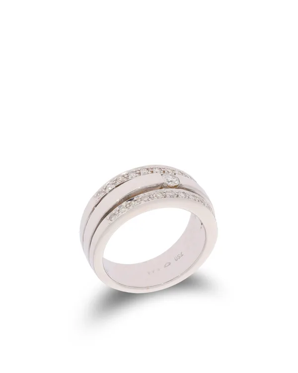 Bague pour dame – or blanc avec brillants 0.44ct
