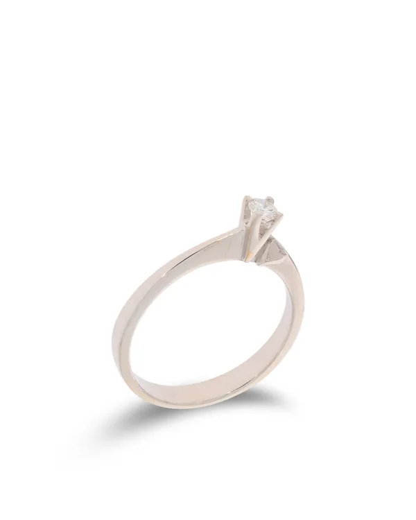 Bague pour dame - Solitaire or blanc 0.10ct