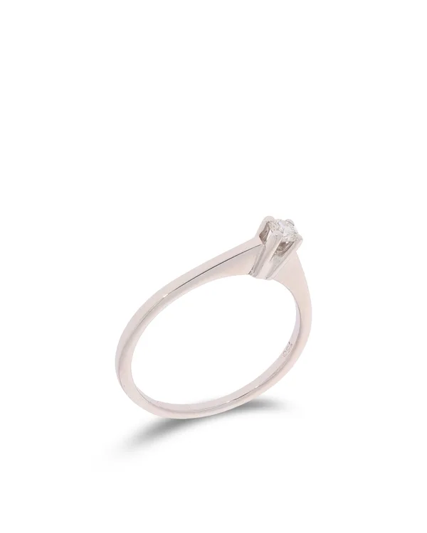 Bague pour dame - Solitaire or blanc 0.10ct