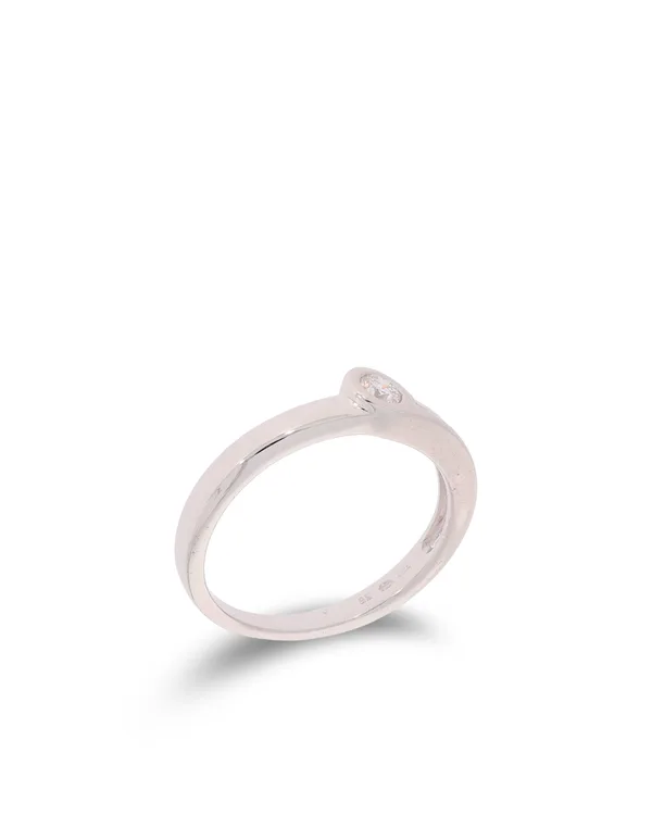 Bague pour dame - Solitaire or blanc 0.10ct