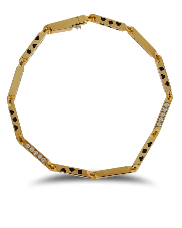 Armkette – CARTIER Panthère Gelbgold mit Onyx und Brillanten