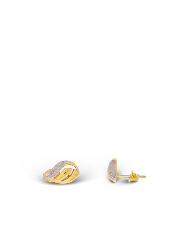 Ohrstecker – KURZ Bicolor mit Brillanten 0.015ct