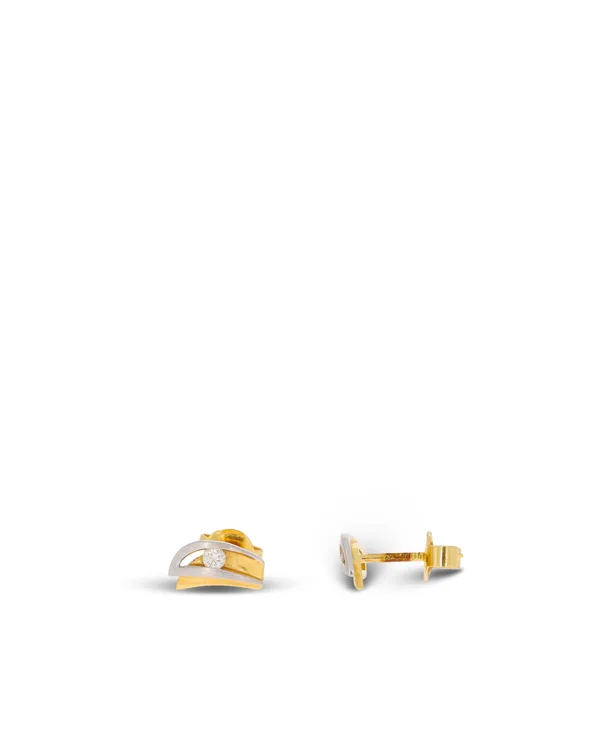 Ohrstecker - Bicolor mit Brillanten 0.08ct