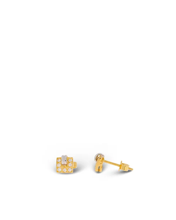 Ohrstecker - Bicolor mit Brillanten 0.14ct
