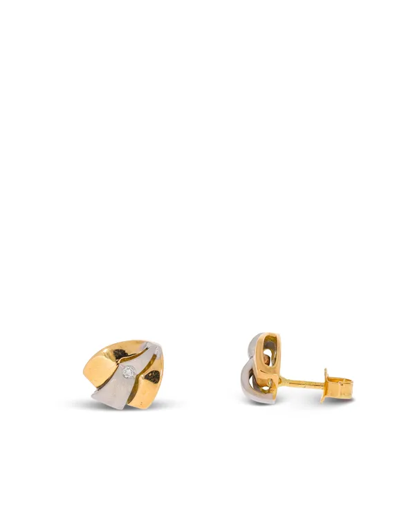 Ohrstecker - Bicolor mit Brillanten 0.02ct