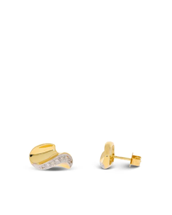 Ohrstecker - Bicolor mit Diamanten 0.105ct