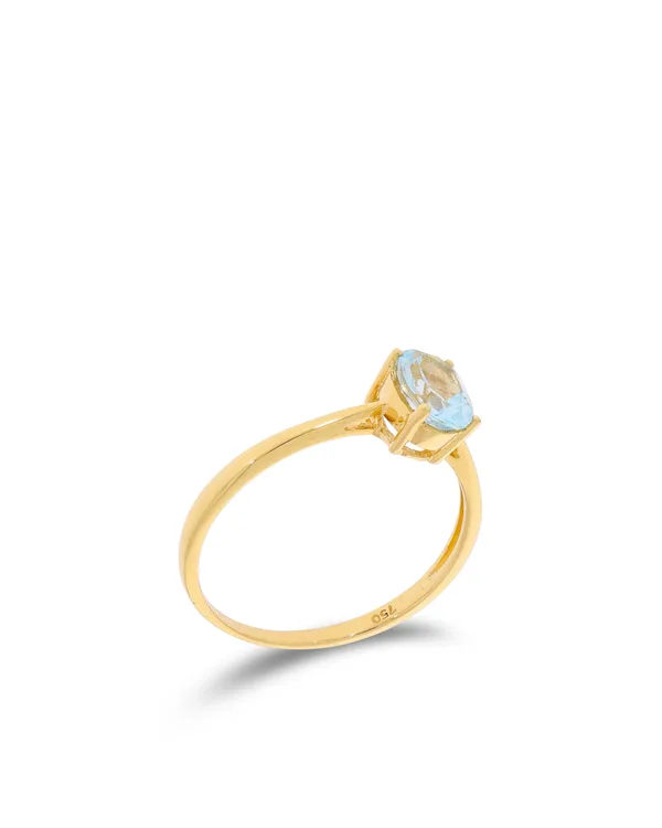 Bague pour dame – or jaune avec aigue-marine