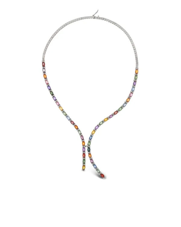 Collier – Weissgold mit Saphiren 23.34ct und Brillanten 2.97ct