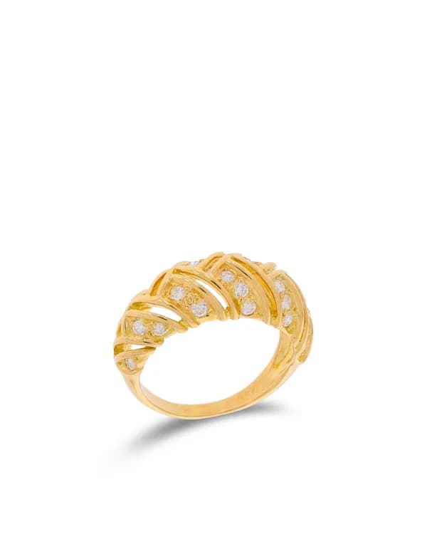 Damenring – Gelbgold mit Brillanten 0.52ct