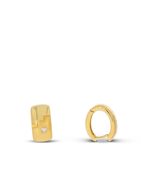Creolen – Gelbold mit Diamanten 0.18ct