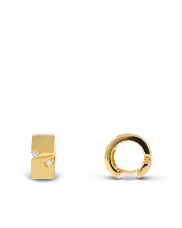 Klappcreolen – Gelbgold mit Brillanten 0.12ct