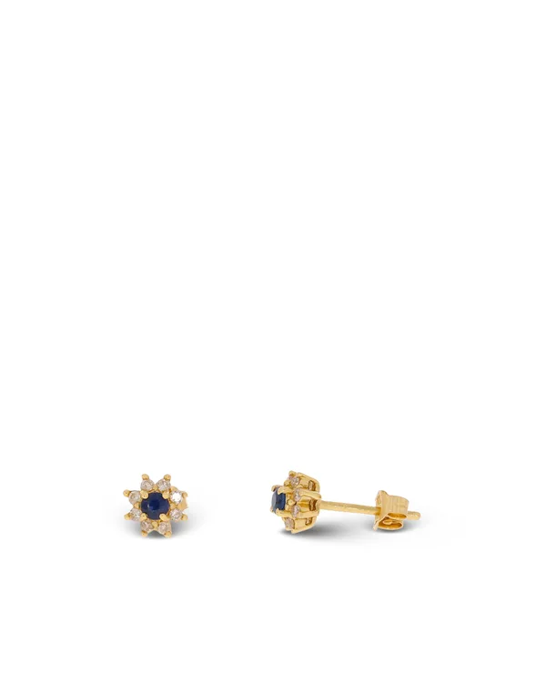 Ohrstecker - Gelbgold mit Saphiren und Brillanten 0.16ct