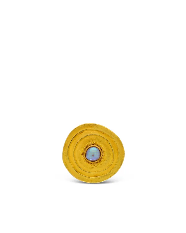 Brosche – Gelbgold mit Perle