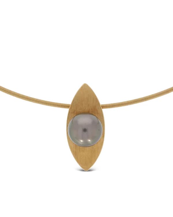 Halsreif – Gelbgold mit Tahitiperle