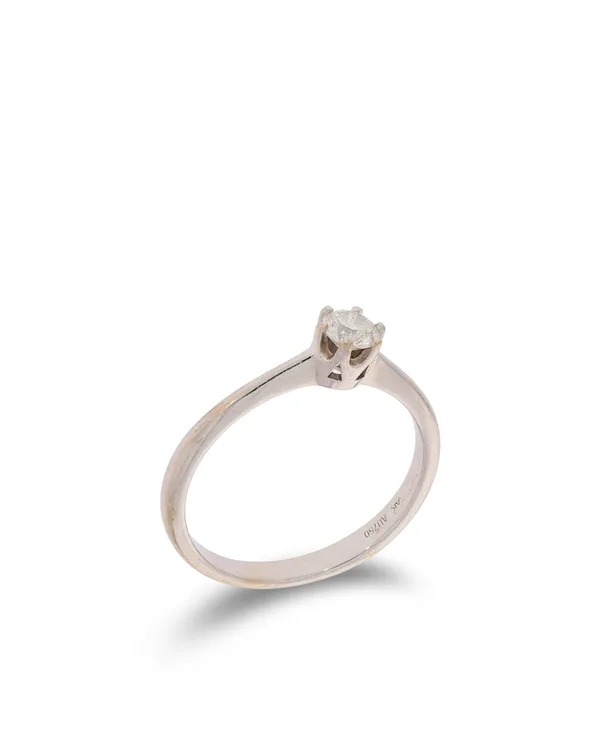 Damenring – Solitaire KURZ Weissgold mit Brillant 0.23ct