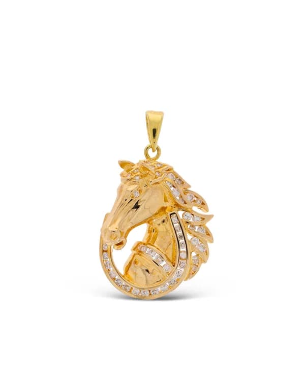 Anhänger - "Pferdekopf" Gelbgold mit Diamanten 1.00ct
