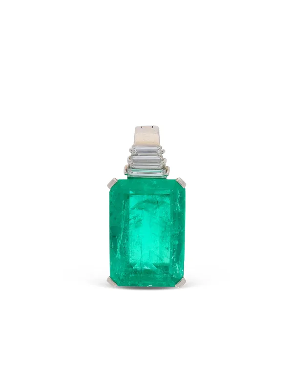 Anhänger – Platin mit Smaragd 16.53ct (Juwelier H.P. Buchwald)