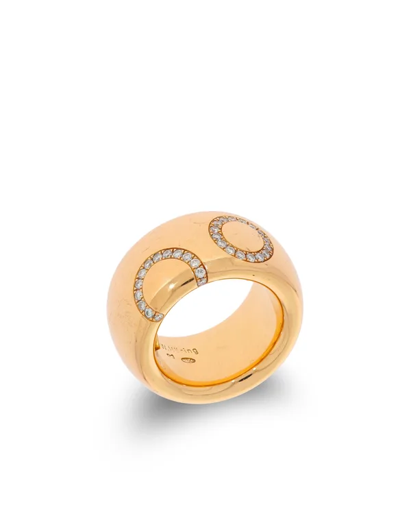 Damenring – Rotgold mit Diamanten (Goldschmied W. Häring)