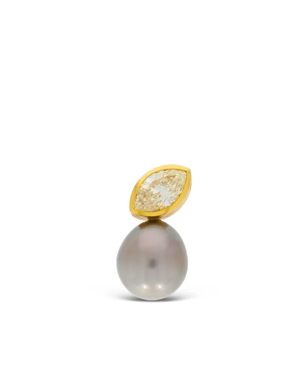 Anhänger – Gelbgold mit Diamant und Tahitiperle