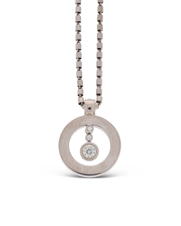 Anhänger mit Halskette – Weissgold mit Diamanten und Rubin