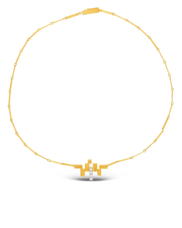 Halskette – Gelbgold mit Diamanten 0.12ct